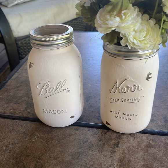 Decorative Farmhouse/Country/coastal / French decor Mason Jars set of 6 - Picture 4 of 11